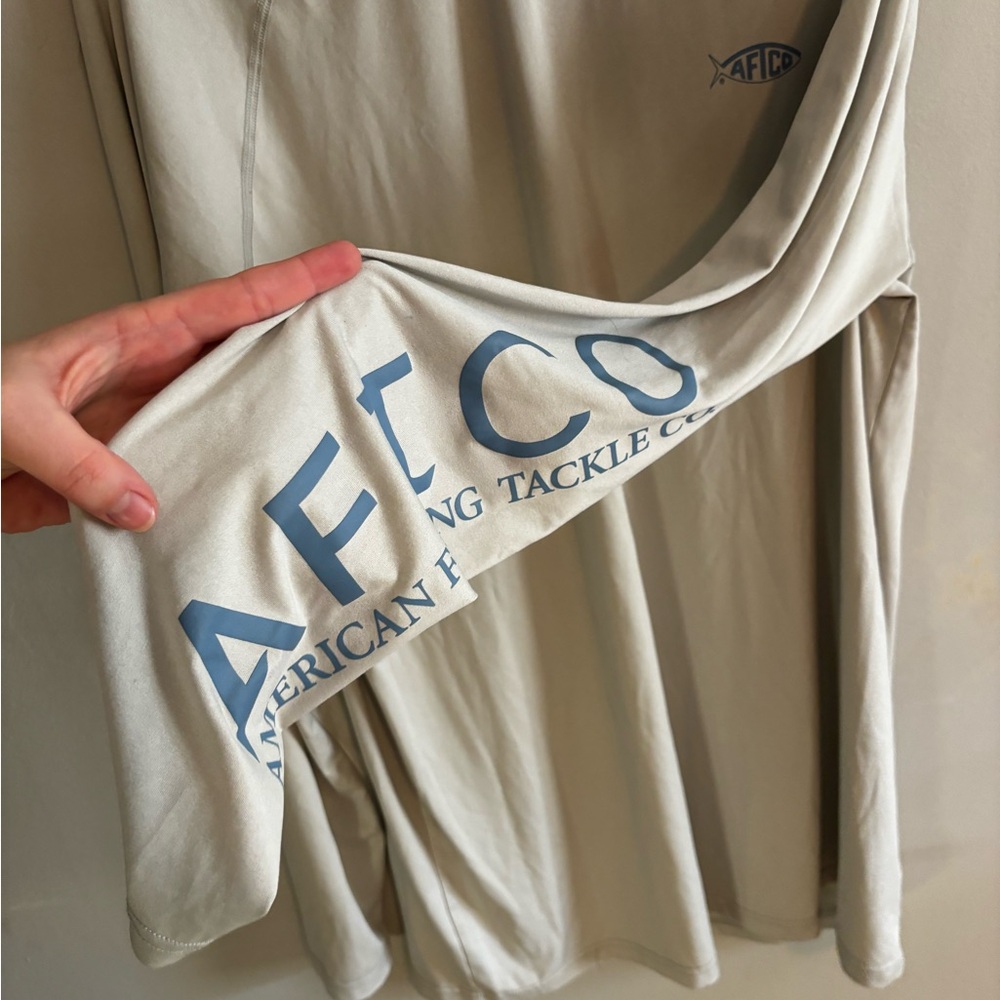 FISHING SHIRT AFTCO Men's Light Gray Long Sleeve Shirt
